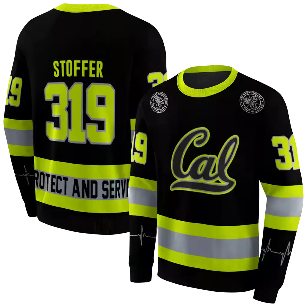 customized california golden bears safety motif black neon green hoodie premium grade customized california golden bears safety motif black neon green hoodie premium grade
