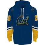 customized california golden bears striped sleeves blue hoodie best selling