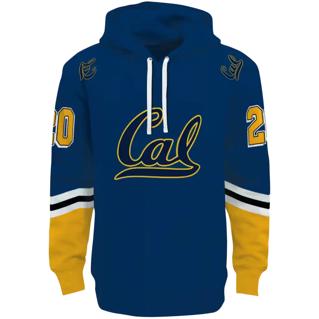 customized california golden bears striped sleeves blue hoodie best selling customized california golden bears striped sleeves blue hoodie best selling