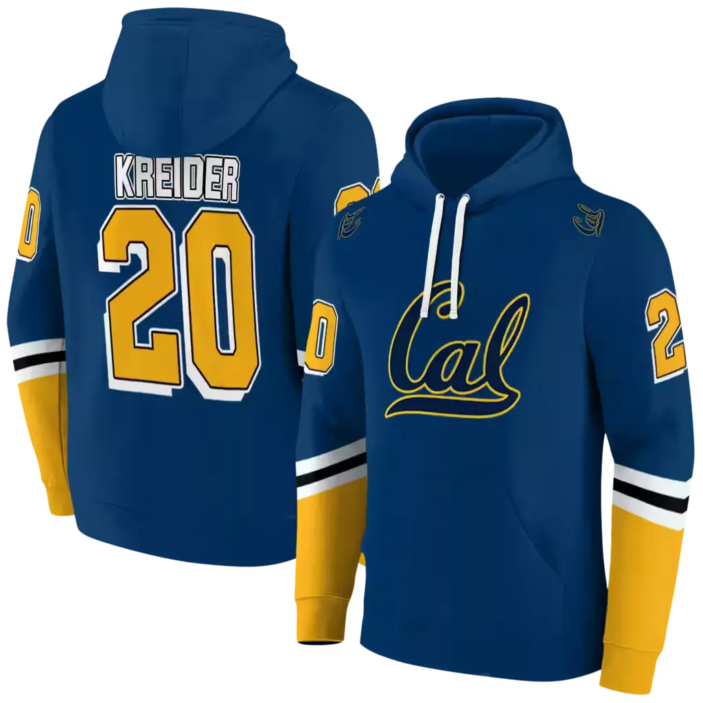 customized california golden bears striped sleeves blue hoodie fashion forward customized california golden bears striped sleeves blue hoodie fashion forward