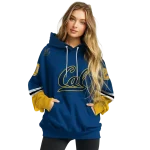 customized california golden bears striped sleeves blue hoodie best selling