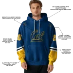 customized california golden bears striped sleeves blue hoodie best selling