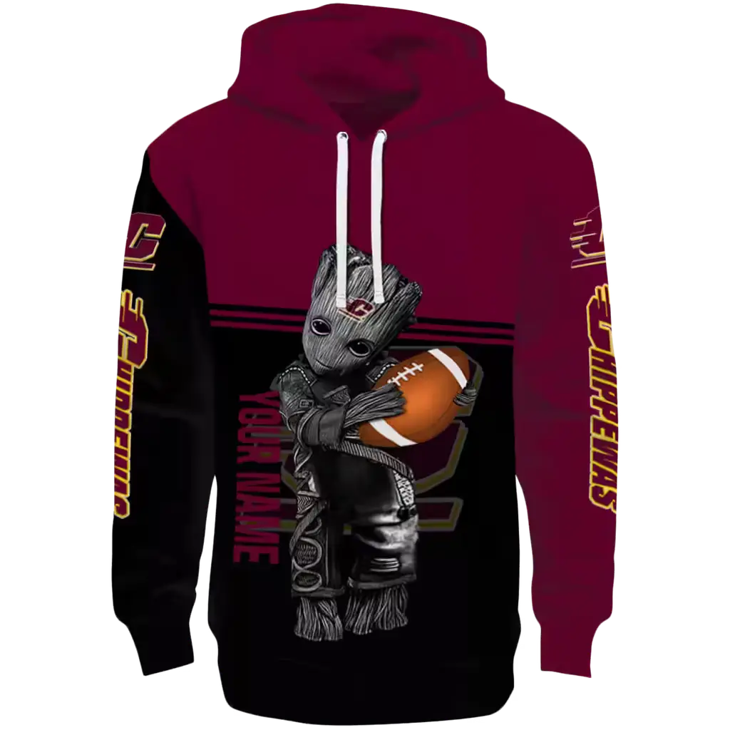 customized central michigan chippewas baby groot maroon black hoodie best selling customized central michigan chippewas baby groot maroon black hoodie best selling
