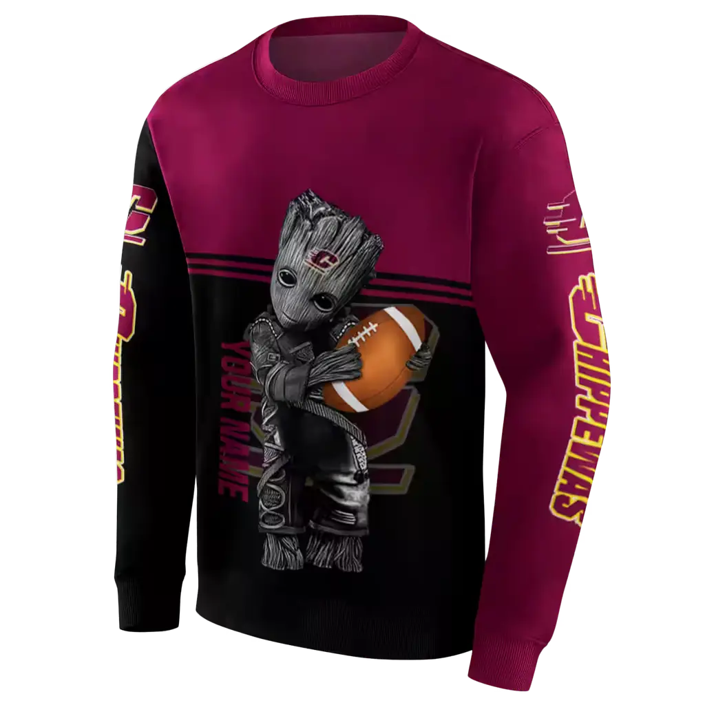 customized central michigan chippewas baby groot maroon black hoodie new arrival customized central michigan chippewas baby groot maroon black hoodie new arrival