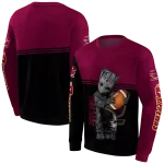customized central michigan chippewas baby groot maroon black hoodie best selling