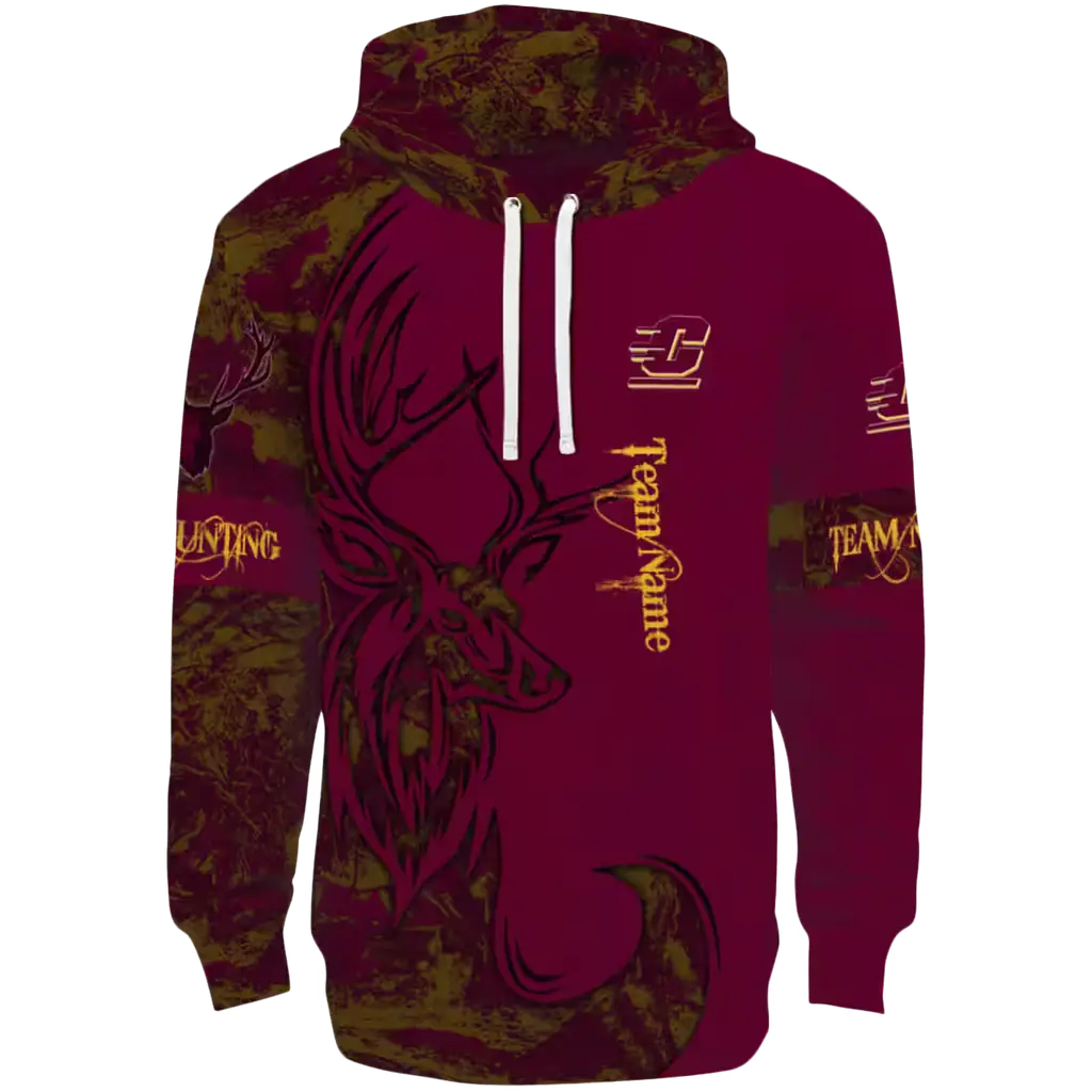 customized central michigan chippewas deer silhouette maroon hoodie best selling customized central michigan chippewas deer silhouette maroon hoodie best selling