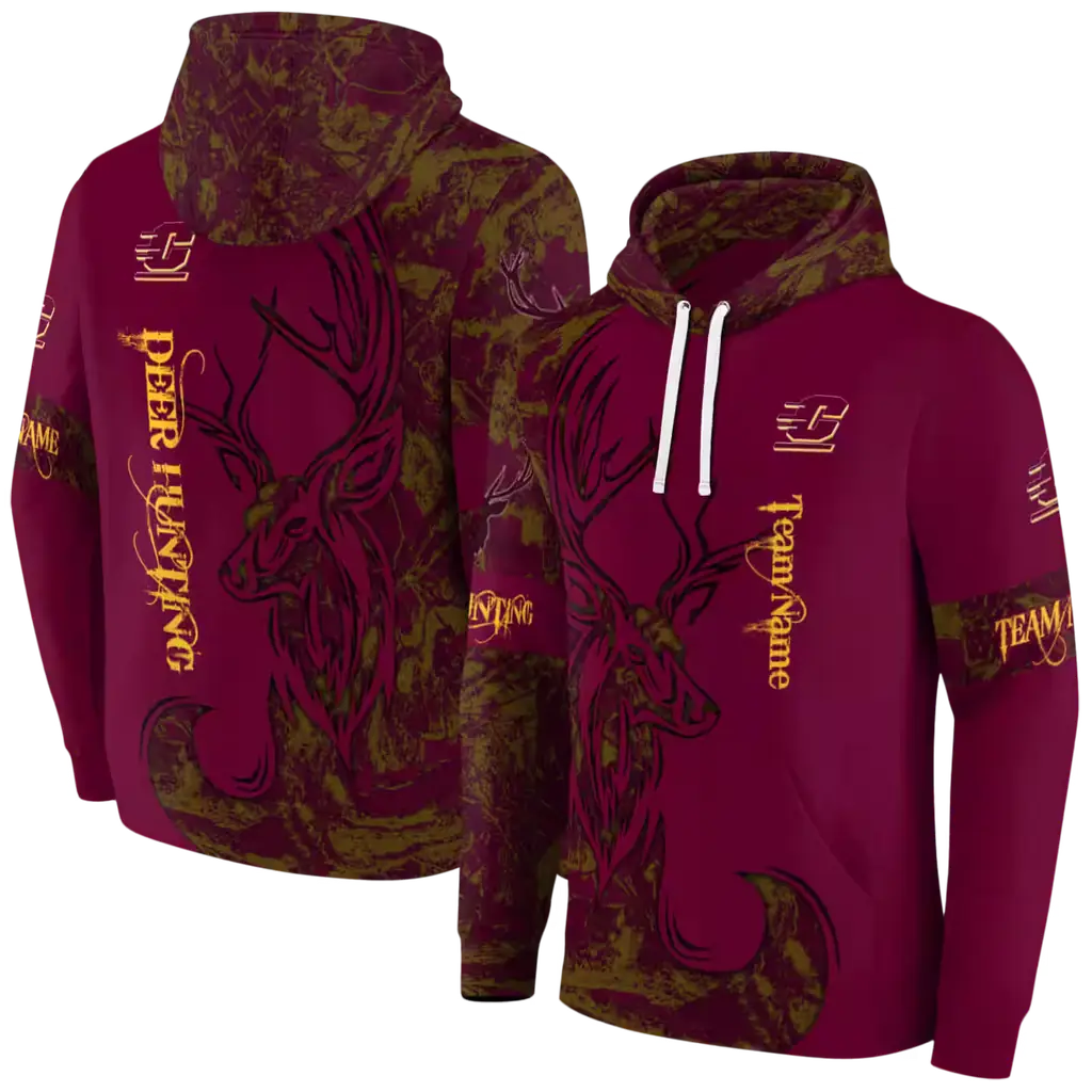 customized central michigan chippewas deer silhouette maroon hoodie fashion forward customized central michigan chippewas deer silhouette maroon hoodie fashion forward