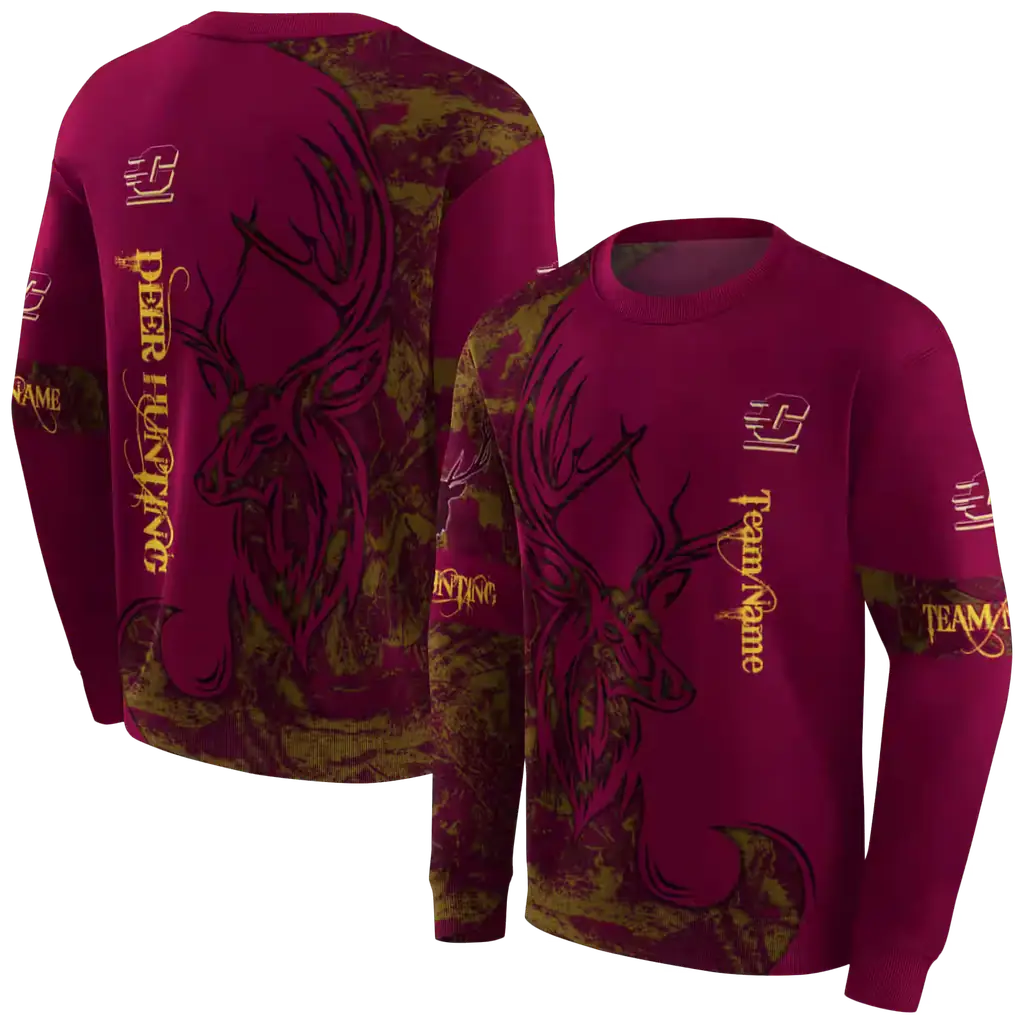 customized central michigan chippewas deer silhouette maroon hoodie premium grade customized central michigan chippewas deer silhouette maroon hoodie premium grade