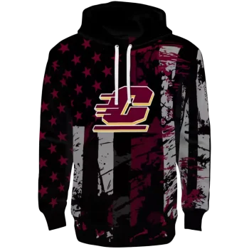 customized central michigan chippewas distressed flag maroon black hoodie best selling