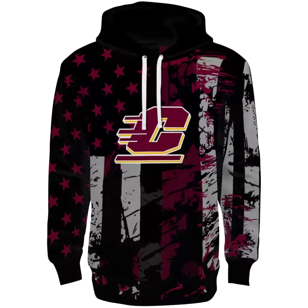 customized central michigan chippewas distressed flag maroon black hoodie best selling customized central michigan chippewas distressed flag maroon black hoodie best selling