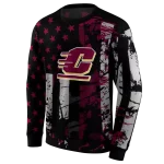 customized central michigan chippewas distressed flag maroon black hoodie best selling