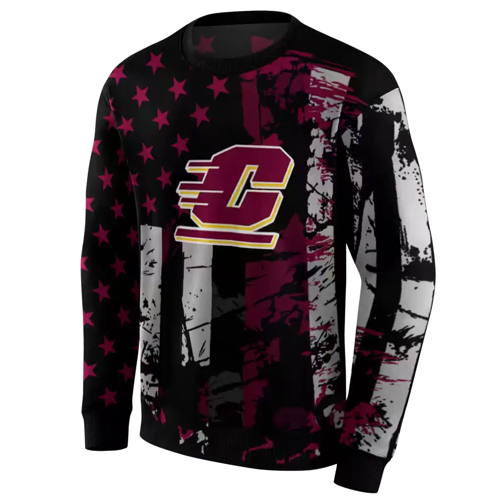 customized central michigan chippewas distressed flag maroon black hoodie new arrival customized central michigan chippewas distressed flag maroon black hoodie new arrival
