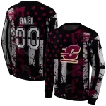 customized central michigan chippewas distressed flag maroon black hoodie best selling