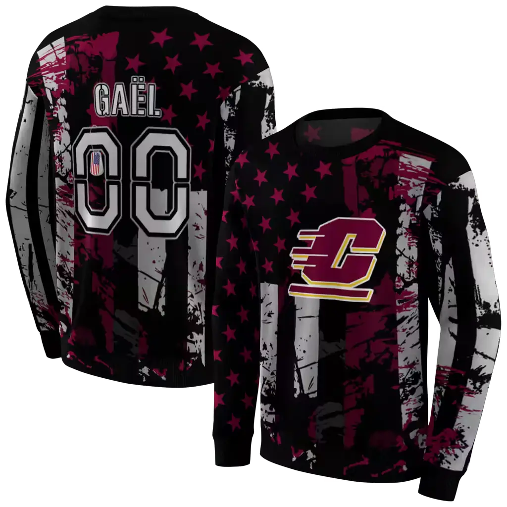 customized central michigan chippewas distressed flag maroon black hoodie premium grade customized central michigan chippewas distressed flag maroon black hoodie premium grade