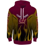 customized central michigan chippewas flame design maroon hoodie best selling