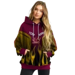 customized central michigan chippewas flame design maroon hoodie best selling