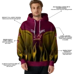 customized central michigan chippewas flame design maroon hoodie best selling