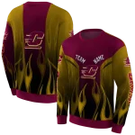 customized central michigan chippewas flame design maroon hoodie best selling