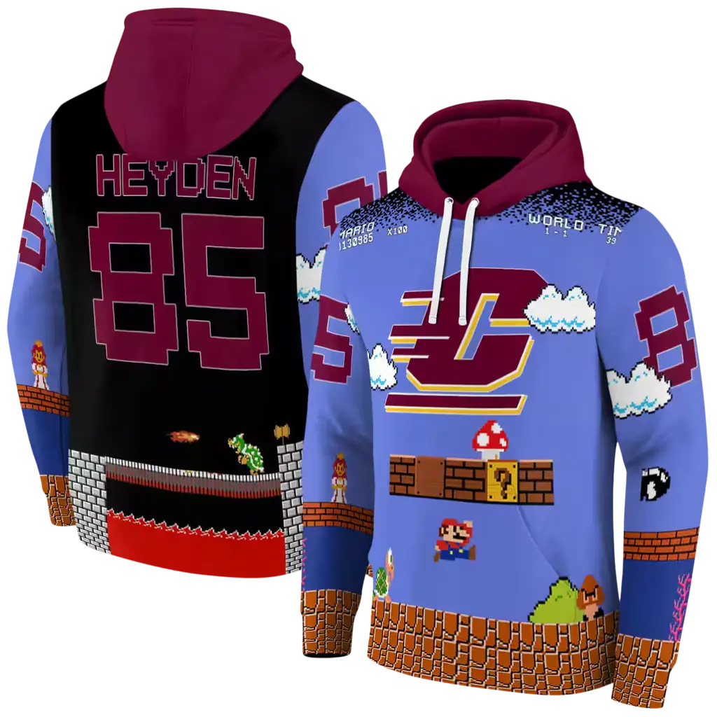 customized central michigan chippewas mario blue black hoodie fashion forward customized central michigan chippewas mario blue black hoodie fashion forward