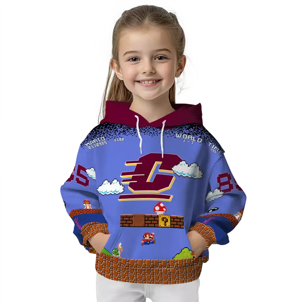 customized central michigan chippewas mario blue black hoodie top rated customized central michigan chippewas mario blue black hoodie top rated