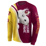 customized central michigan chippewas peeking snoopy maroon hoodie best selling