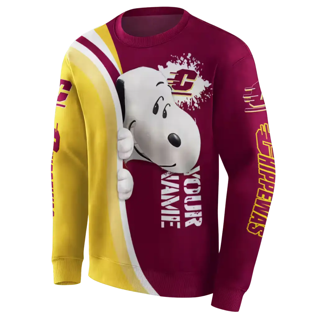 customized central michigan chippewas peeking snoopy maroon hoodie new arrival customized central michigan chippewas peeking snoopy maroon hoodie new arrival
