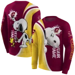 customized central michigan chippewas peeking snoopy maroon hoodie best selling