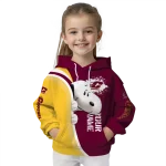 customized central michigan chippewas peeking snoopy maroon hoodie best selling