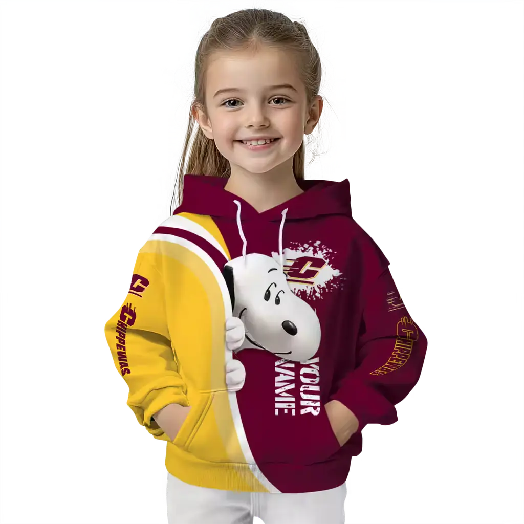 customized central michigan chippewas peeking snoopy maroon hoodie top rated customized central michigan chippewas peeking snoopy maroon hoodie top rated
