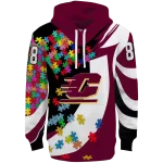 customized central michigan chippewas puzzle pieces maroon hoodie best selling