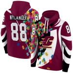 customized central michigan chippewas puzzle pieces maroon hoodie best selling