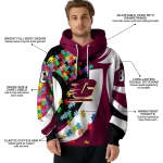 customized central michigan chippewas puzzle pieces maroon hoodie best selling
