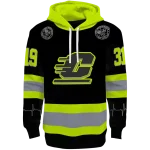customized central michigan chippewas safety motif black neon green hoodie best selling