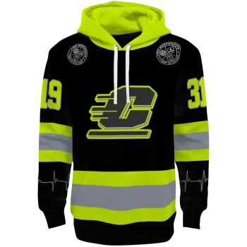 customized central michigan chippewas safety motif black neon green hoodie best selling