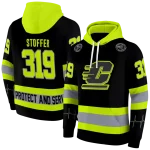 customized central michigan chippewas safety motif black neon green hoodie best selling