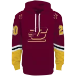 customized central michigan chippewas striped sleeves maroon hoodie best selling