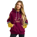 customized central michigan chippewas striped sleeves maroon hoodie best selling