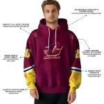 customized central michigan chippewas striped sleeves maroon hoodie best selling