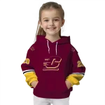 customized central michigan chippewas striped sleeves maroon hoodie best selling