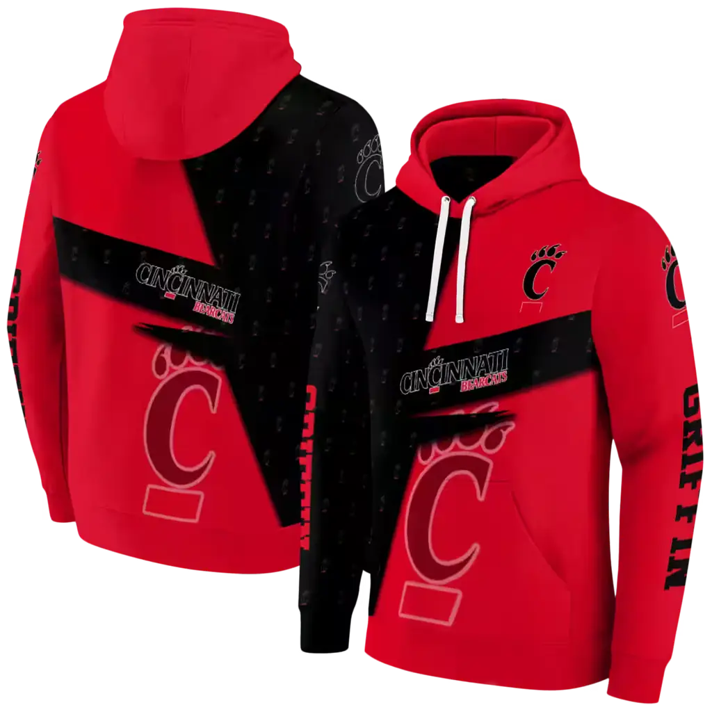 customized cincinnati bearcats abstract shape red hoodie fashion forward customized cincinnati bearcats abstract shape red hoodie fashion forward
