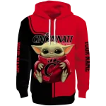 customized cincinnati bearcats baby yoda red black hoodie best selling