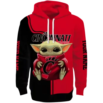 customized cincinnati bearcats baby yoda red black hoodie best selling