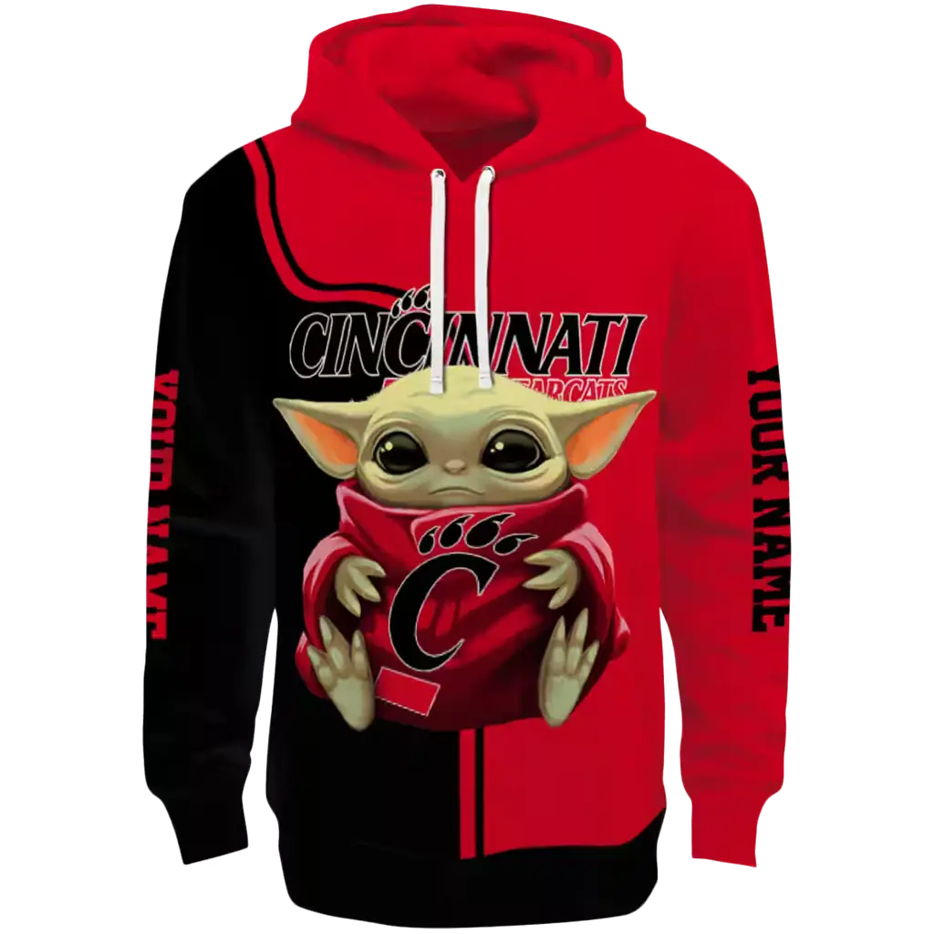 customized cincinnati bearcats baby yoda red black hoodie best selling customized cincinnati bearcats baby yoda red black hoodie best selling