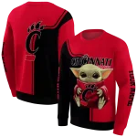 customized cincinnati bearcats baby yoda red black hoodie best selling