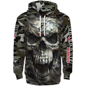 customized cincinnati bearcats camo skull hoodie best selling