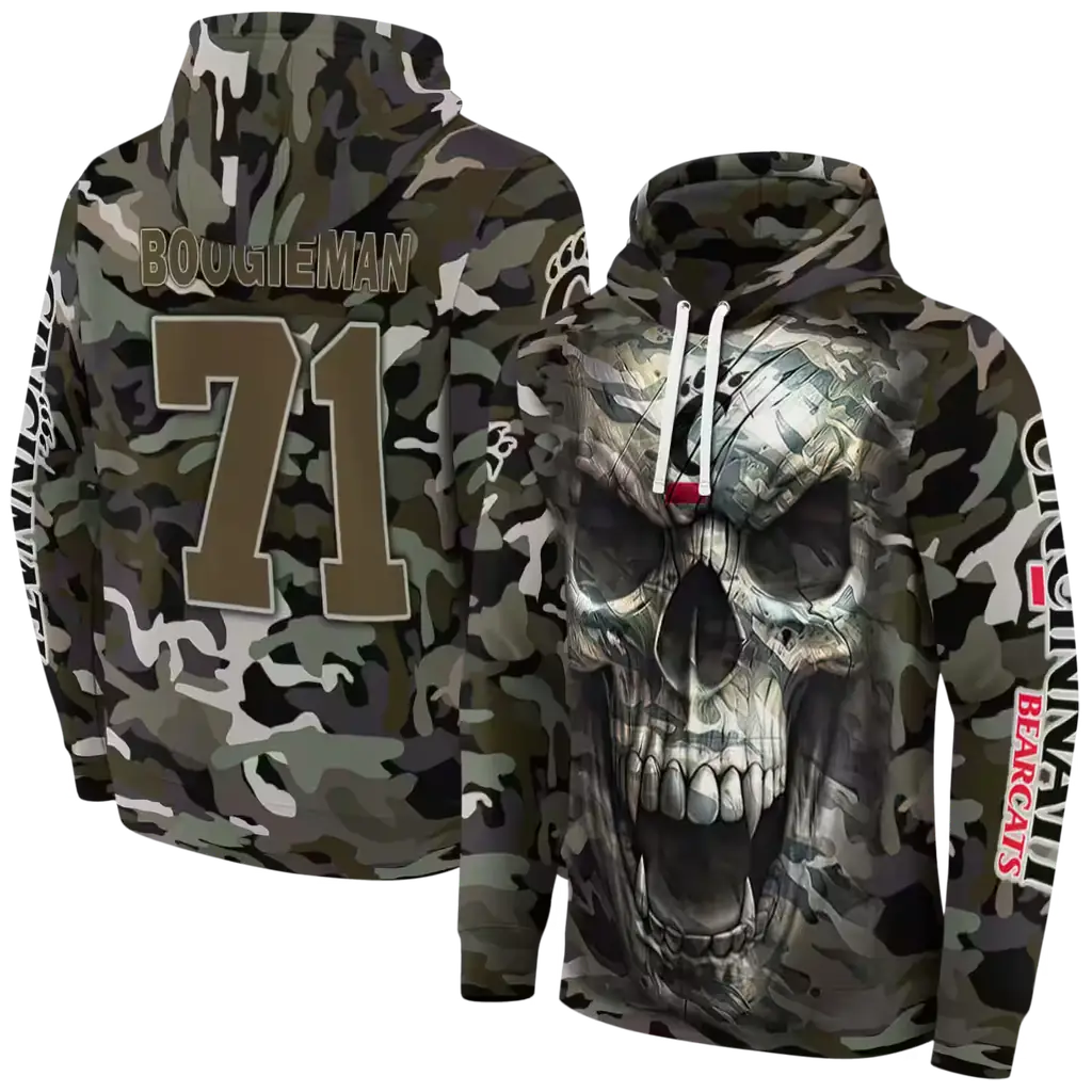customized cincinnati bearcats camo skull hoodie fashion forward customized cincinnati bearcats camo skull hoodie fashion forward