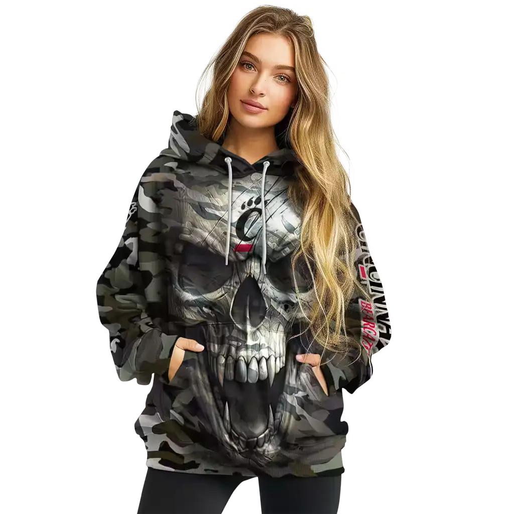 customized cincinnati bearcats camo skull hoodie high quality customized cincinnati bearcats camo skull hoodie high quality