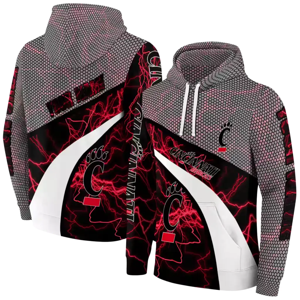 customized cincinnati bearcats hexagonal mesh red black gray hoodie fashion forward customized cincinnati bearcats hexagonal mesh red black gray hoodie fashion forward