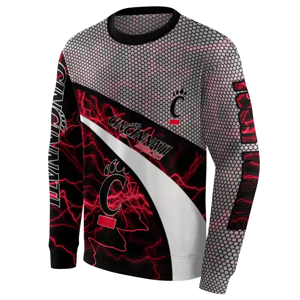 customized cincinnati bearcats hexagonal mesh red black gray hoodie new arrival customized cincinnati bearcats hexagonal mesh red black gray hoodie new arrival