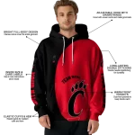 customized cincinnati bearcats minimalist design red black hoodie best selling